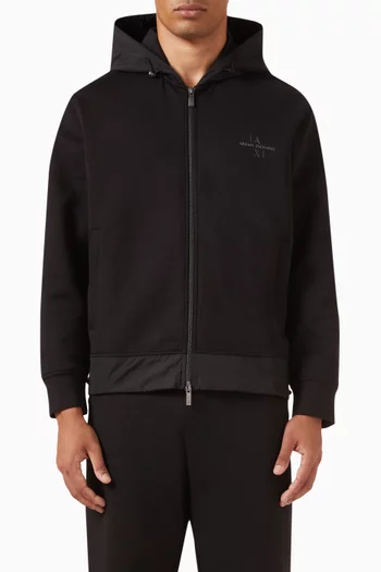 Logo Zip Hoodie in Cotton