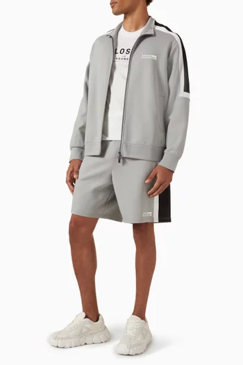 Zip-up Sweatshirt in Stretch Cotton-blend