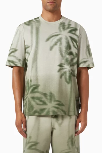 Palm Tree-print T-shirt in Cotton-jersey