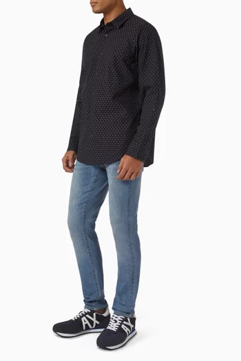 All-over AX Logo Shirt in Cotton