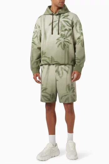 Palm-print Shorts in Cotton-blend