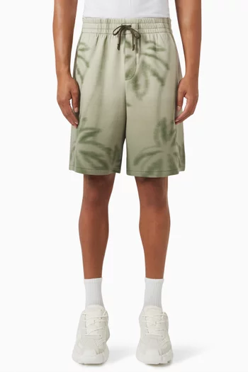 Palm-print Shorts in Cotton-blend