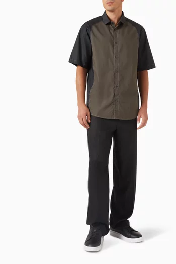 Colour-block Shirt in Lyocell-blend