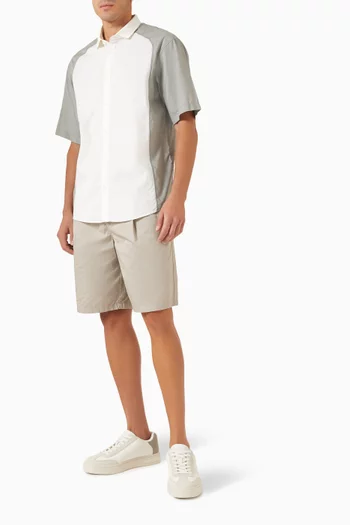 Colour-block Shirt in Lyocell-blend