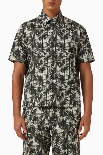Palm-print Shirt in Cotton
