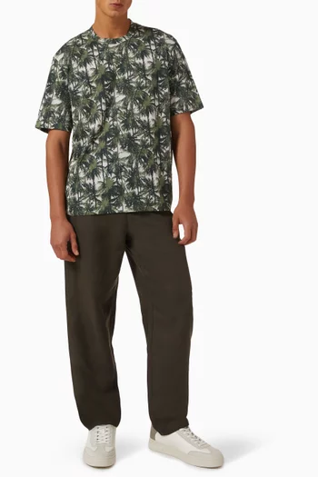 Palm Tree-print T-shirt in Cotton-jersey
