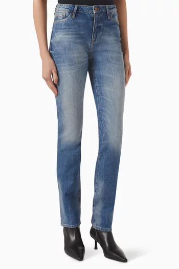 The Grid Cigarette-fit Jeans in Denim