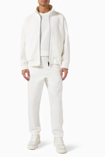 Zip Sweatshirt in Bonded Cotton-blend