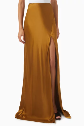 Gala Bias Maxi Skirt in Silk