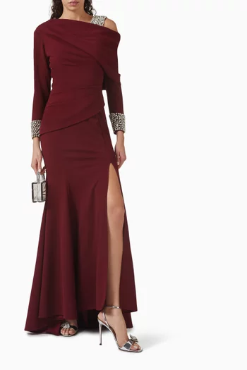 Embellished Gown in Scuba