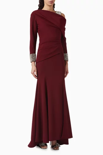 Embellished Gown in Scuba
