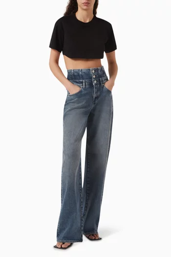 Logo-embellished Crop T-shirt in Jersey