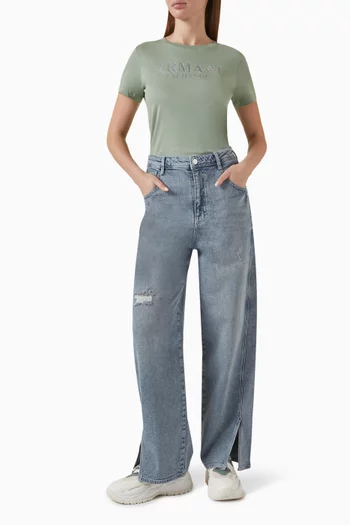 The Grid Wide-leg Jeans