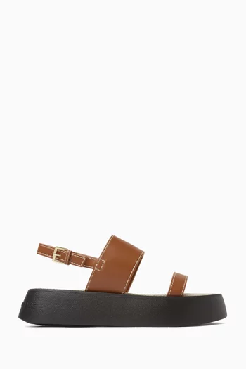 Flora Sandal in Faux Leather