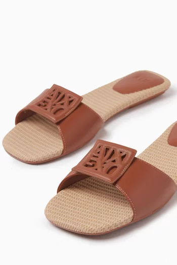 AX Logo Sandals in Faux Leather