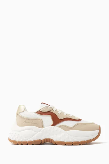 Vedder Logo Sneakers in Leather & Mesh
