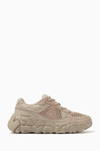 Oversized Sneakers in Eco Leather & Mesh