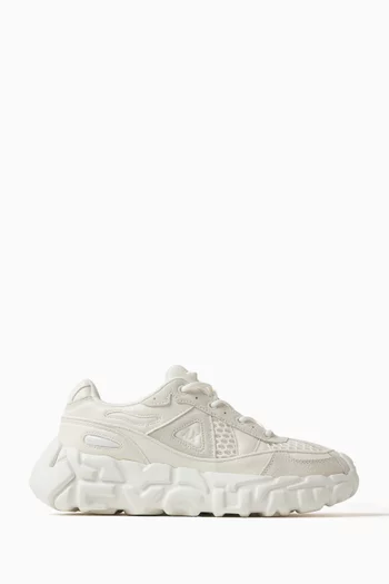 Oversized Sneakers in Eco Leather & Mesh