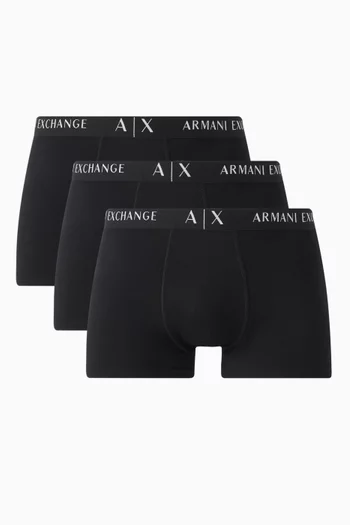 طقم بوكسر بشعار AX قطن، 3 قطع
