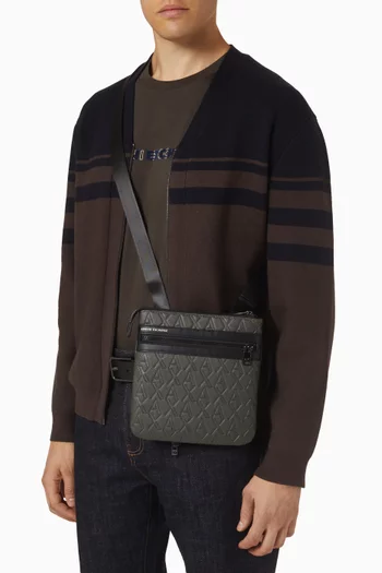 Elba Logo-embossed Crossbody Bag in Faux Leather