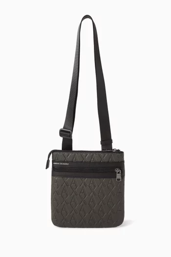 Elba Logo-embossed Crossbody Bag in Faux Leather