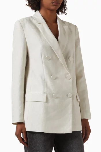 Double Breasted Jacket in Cotton-blend