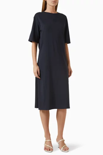 The Grid Logo Midi Dress in Cotton-jersey