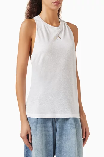 Logo-print Tank T-shirt in Cotton Jersey