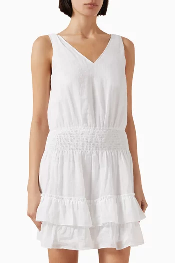 The Grid Mini Dress in Ramie
