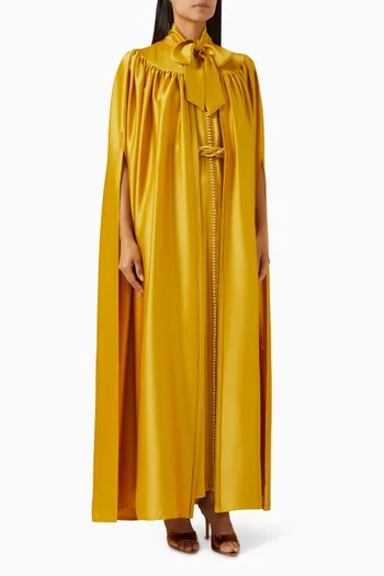 Moroccan Embroidered Pleated Kaftan Set