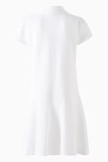 Logo Polo Dress in Stretch Cotton