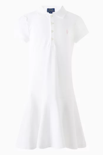 Logo Polo Dress in Stretch Cotton