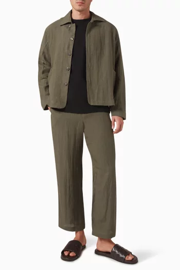 Elasticated Pants in Linen