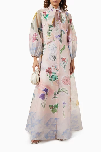 Calla Floral-print Maxi Dress in Organza