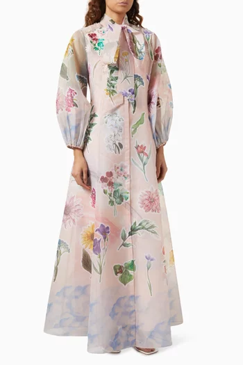 Calla Floral-print Maxi Dress in Organza
