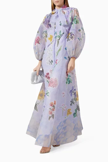 Calla Floral-print Maxi Dress in Organza