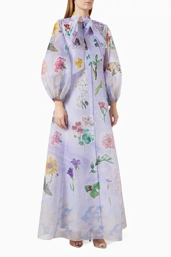 Calla Floral-print Maxi Dress in Organza