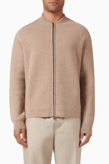 Double-faced Bomber Jacket in Merino Wool