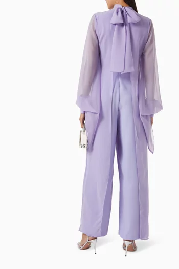 Split-cape Jumpsuit in Georgette