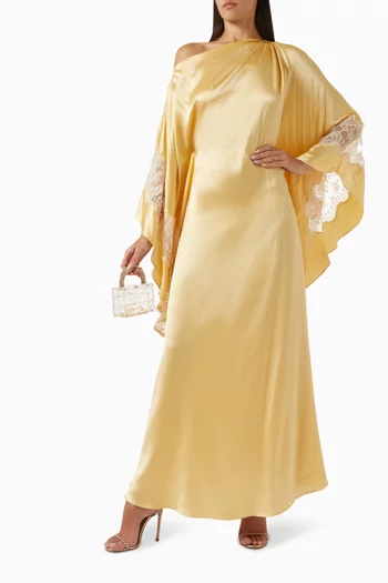 One-shoulder Maxi Dress in Silk