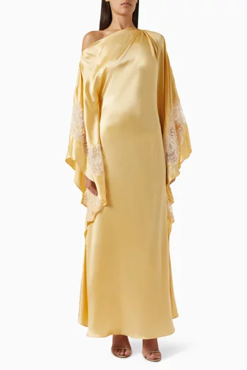 One-shoulder Maxi Dress in Silk