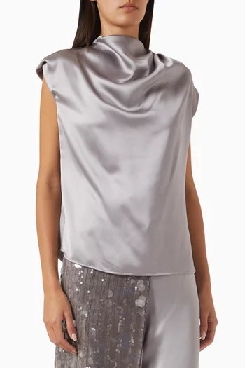 Drape Padded Top in Silk