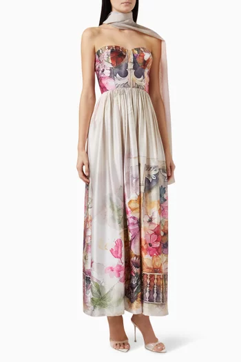 Strapless floral dress cheap