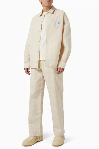 Fernando de-Nîmes Pants in Croc-embossed Denim
