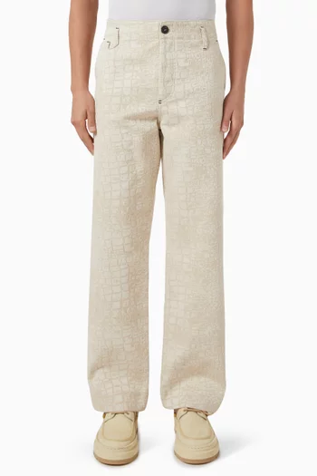 Fernando de-Nîmes Pants in Croc-embossed Denim