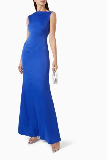 Kaisy Maxi Dress in Crepe Satin