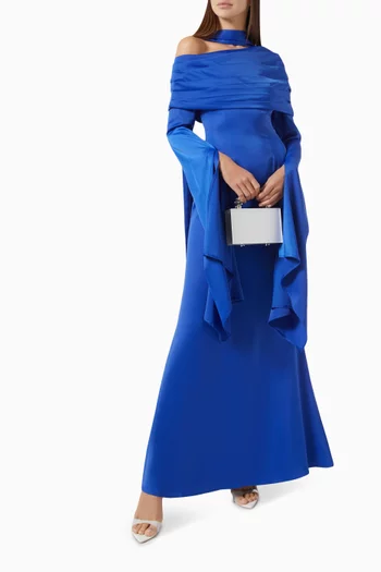 Kamelia Maxi Dress in Crepe Satin