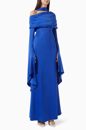 Kamelia Maxi Dress in Crepe Satin