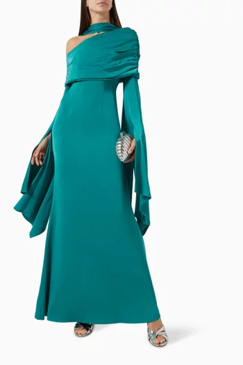 Kamelia Maxi Dress in Crepe Satin