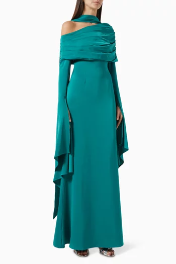 Kamelia Maxi Dress in Crepe Satin